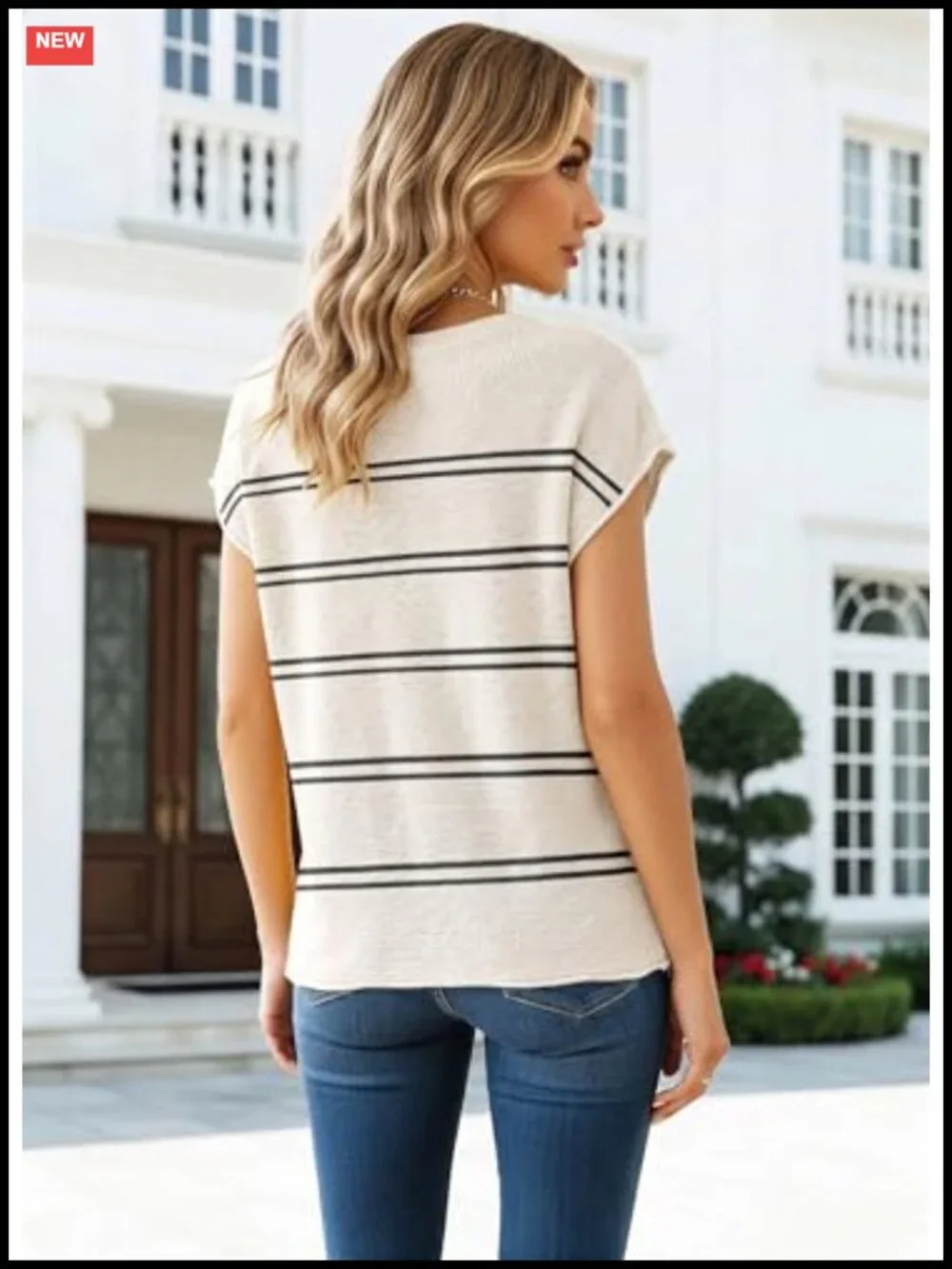 Sleeveless V-Neck Sweater Vest Knit Pullover Top Lightweight